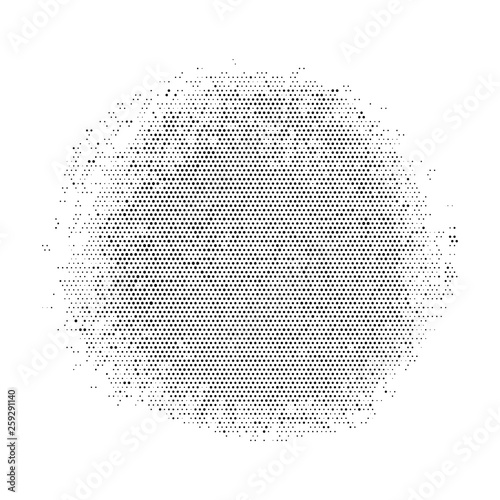 Black halftone grunge circle
