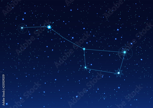 Big Bear Constellation in the night starry sky