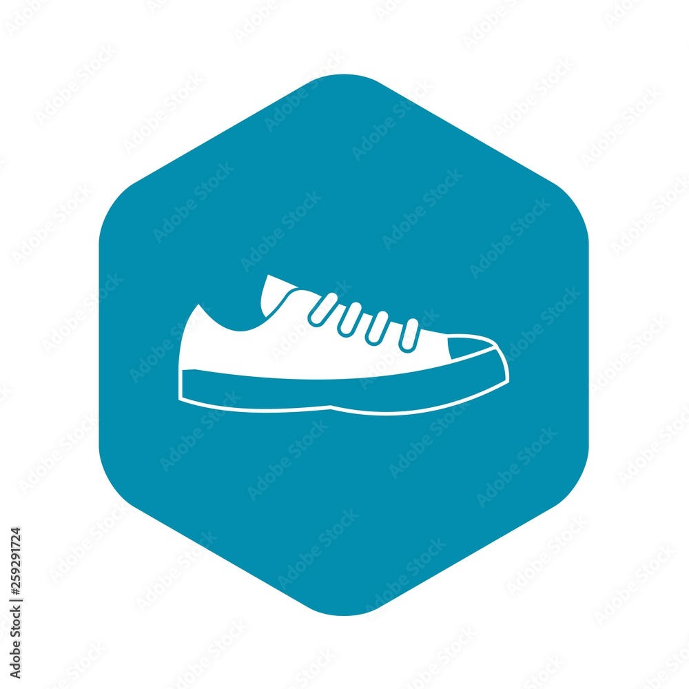 Sneakers icon in simple style isolated on white background. Wear symbol Sneakers icon in simple style isolated on white background. Wear symbol