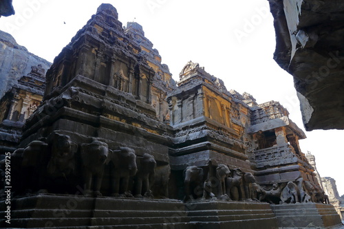 Temple of Ellora caves, the rock-cut temples, AURANGABAD, MAHARASHTRA in central India  photo
