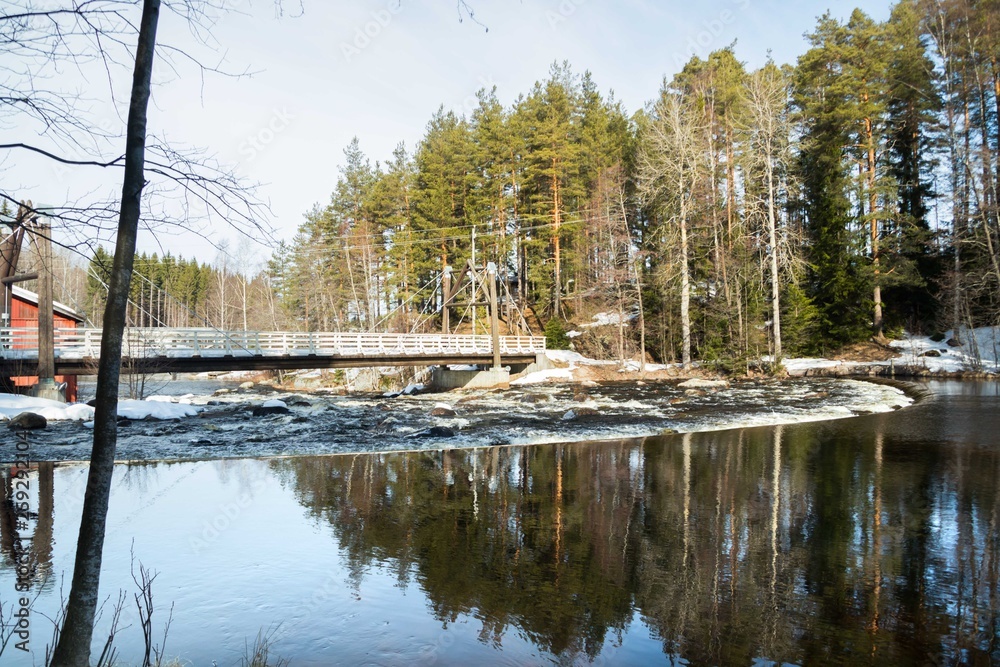 Dam and threshold on the river Jokelanjoki, Kouvola, Finland