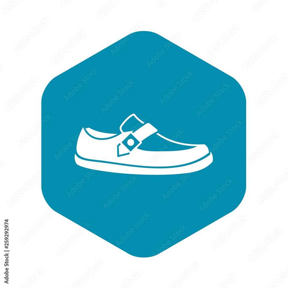 Men moccasin icon in simple style isolated on white background. Wear symbol Men moccasin icon in simple style isolated on white background. Wear symbol