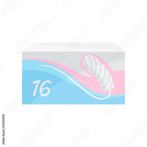 Hygienic tampons packaging on white background. Vector illustration.