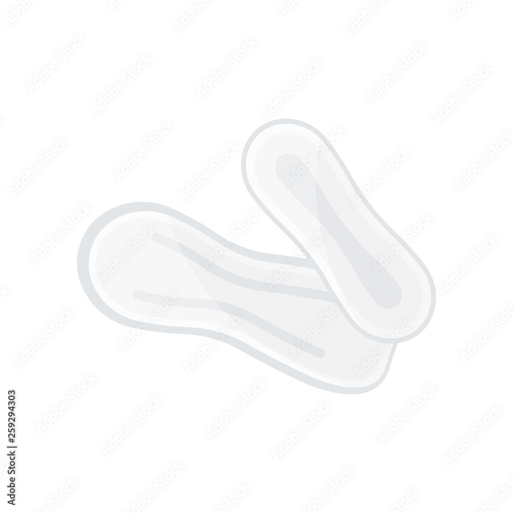 Daily sanitary pad on white background. Vector illustration.