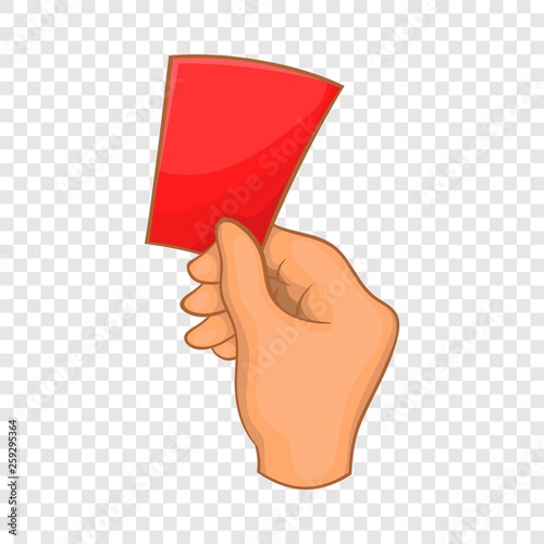 Red card football icon in cartoon style isolated on background for any web design 