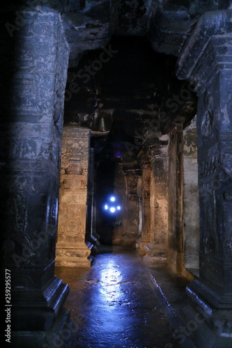 Temple of Ellora caves, the rock-cut temples, AURANGABAD, MAHARASHTRA in central India  photo