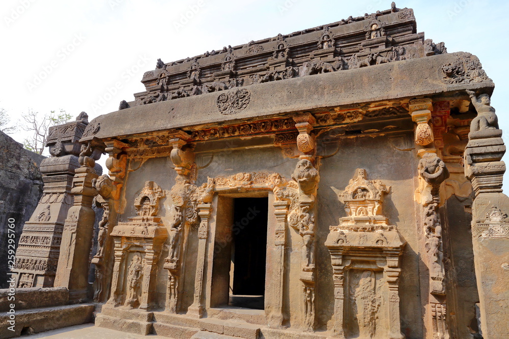 Temple of Ellora caves, the rock-cut temples, AURANGABAD, MAHARASHTRA in central India 