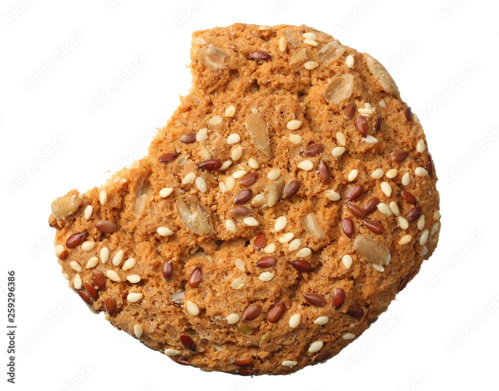 oatmeal cookie isolated on a white background. top view oatmeal cookie isolated on a white background. top view