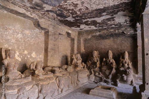 Temple of Ellora caves, the rock-cut temples, AURANGABAD, MAHARASHTRA in central India  photo
