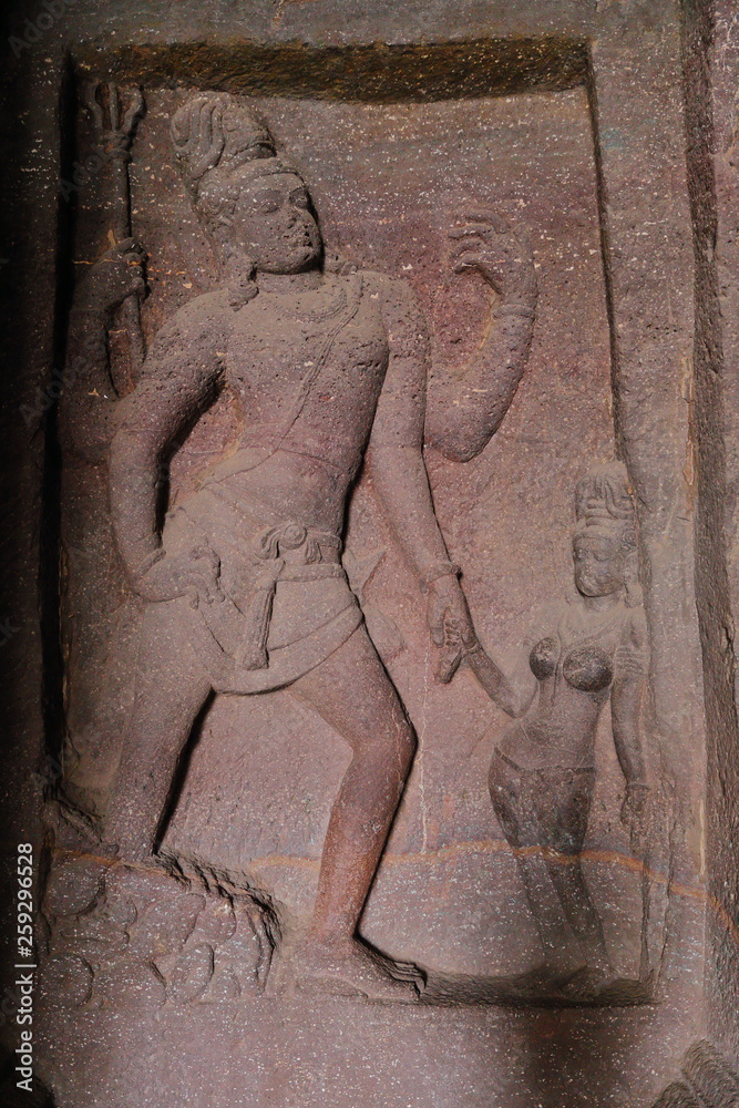 Fototapeta premium Temple of Ellora caves, the rock-cut temples, AURANGABAD, MAHARASHTRA in central India 