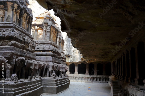 Temple of Ellora caves, the rock-cut temples, AURANGABAD, MAHARASHTRA in central India  photo