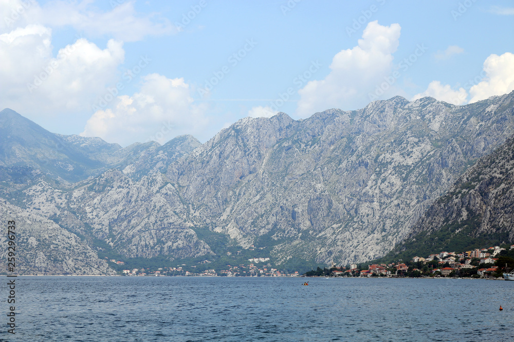 Bay of Kotor in summer landscape Montenegro
