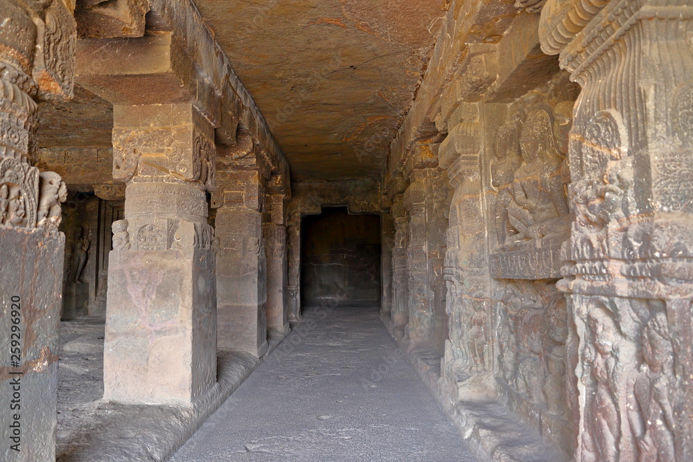 Temple of Ellora caves, the rock-cut temples, AURANGABAD, MAHARASHTRA in central India Temple of Ellora caves, the rock-cut temples, AURANGABAD, MAHARASHTRA in central India
