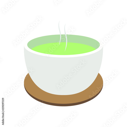 Hot green tea vector emoji