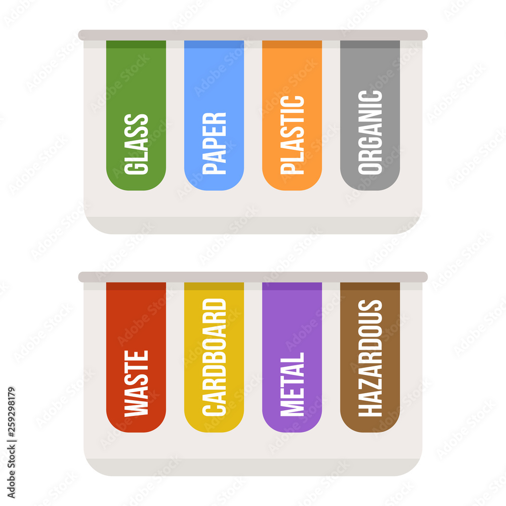 White waste recycle bin for separate garbage collection vector illustration White waste recycle bin for separate garbage collection vector illustration