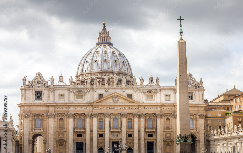 The St. Peter's Basilica in the Vatican City, Rome, Italy