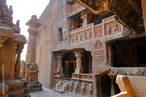 Temple of Ellora caves, the rock-cut temples, AURANGABAD, MAHARASHTRA in central India 