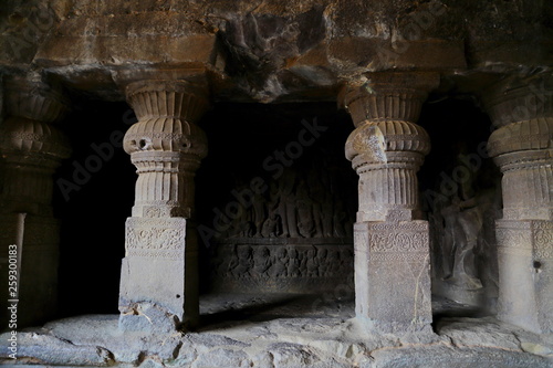 Temple of Ellora caves, the rock-cut temples, AURANGABAD, MAHARASHTRA in central India 