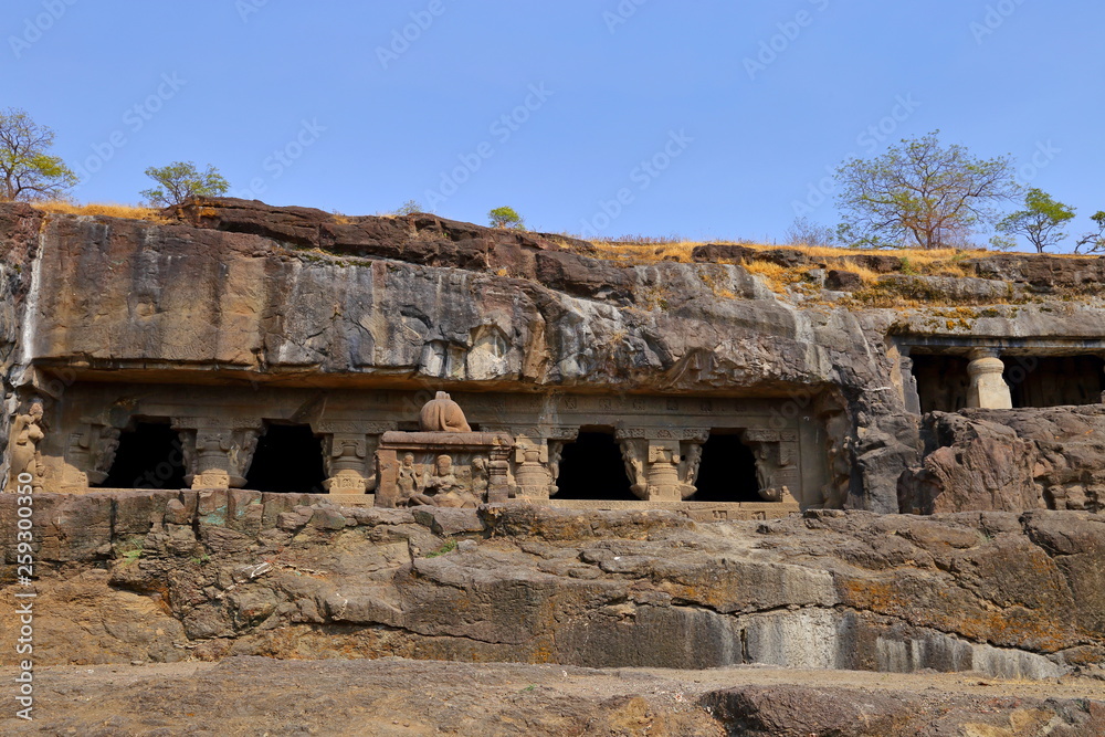 Temple of Ellora caves, the rock-cut temples, AURANGABAD, MAHARASHTRA in central India Temple of Ellora caves, the rock-cut temples, AURANGABAD, MAHARASHTRA in central India