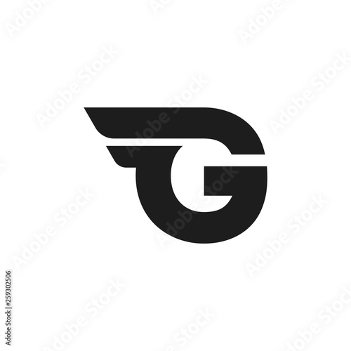 Vector Logo Letter G Double Wing