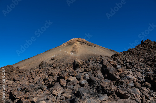 Teide iconic crater against clear blue sky in Tenerife