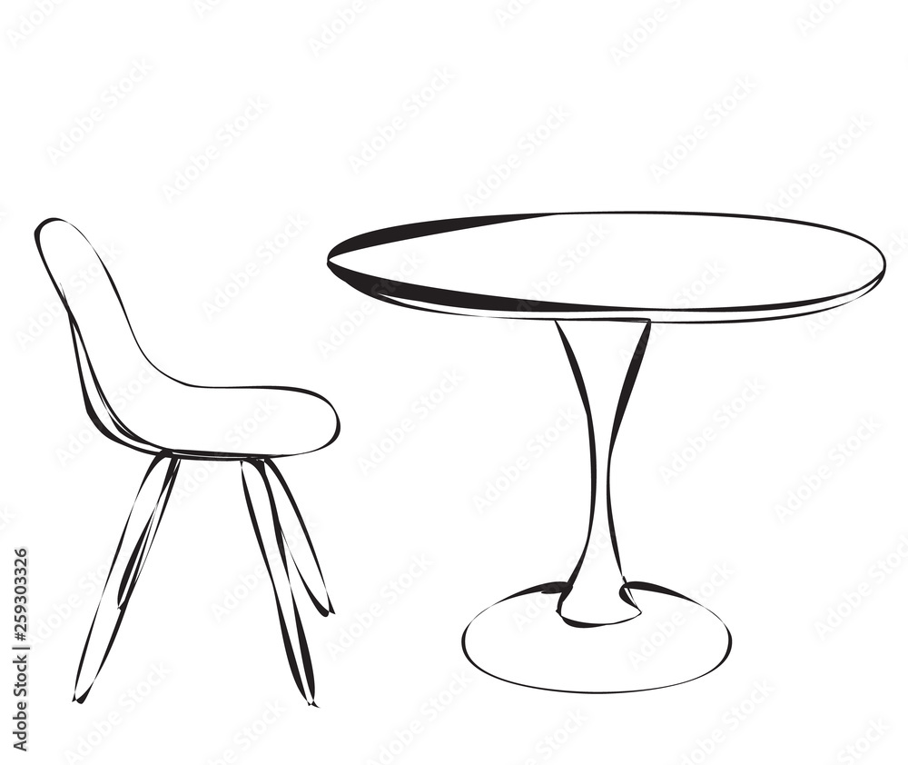 rest table and chair sketch, lines rest table and chair sketch, lines