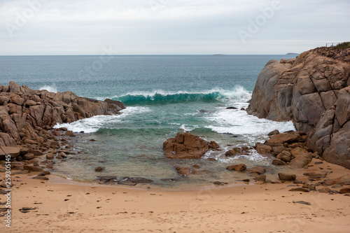 Rocky bay on an overcast day at port elliot on the fleurieu peninsula south australia on 3rd april 2019