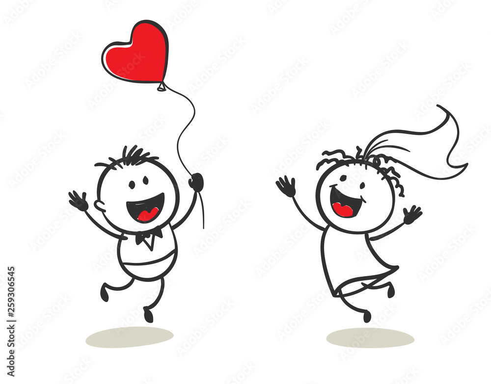 Happy little mens. Groom and bride are happy to meet, vector illustration. Happy little mens. Groom and bride are happy to meet, vector illustration.