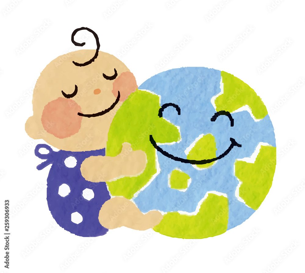 Obraz premium babyと地球 地球環境 シンボル