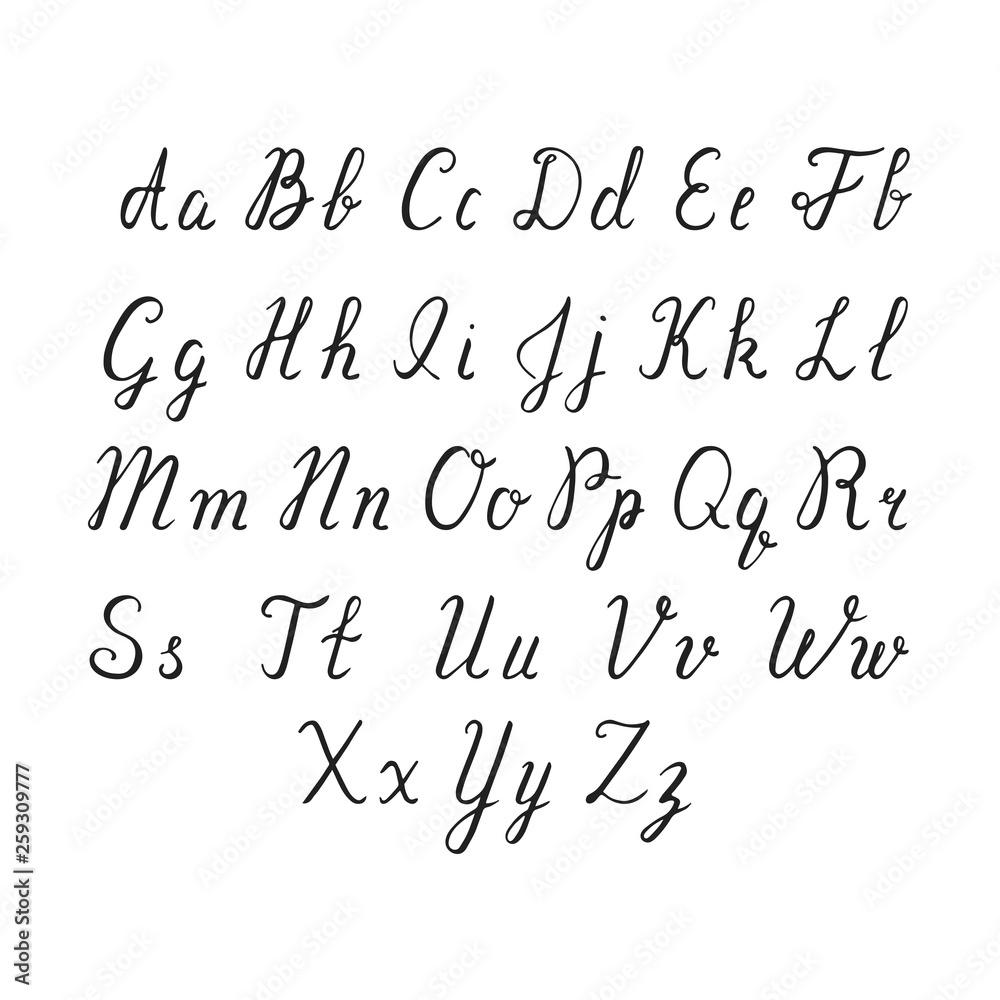 Hand drawn brush ink alphabet letters. Valentine or wedding invitation english font. Monogram calligraphy. Hand drawn brush ink alphabet letters. Valentine or wedding invitation english font. Monogram calligraphy.