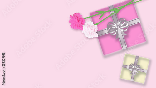 ギフトボックスと花の背景 (母の日、 誕生日、バレンタインデー、クリスマス) © krarte