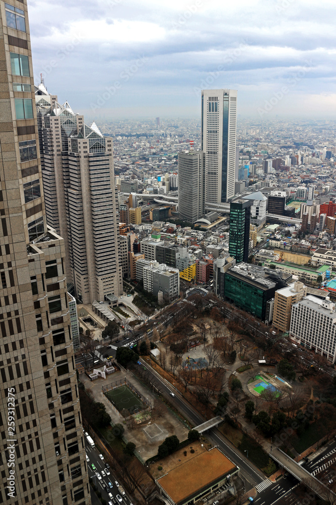 The view of Tokyo Shinjuku seen from the observation room of Tokyo Metropolitan Government