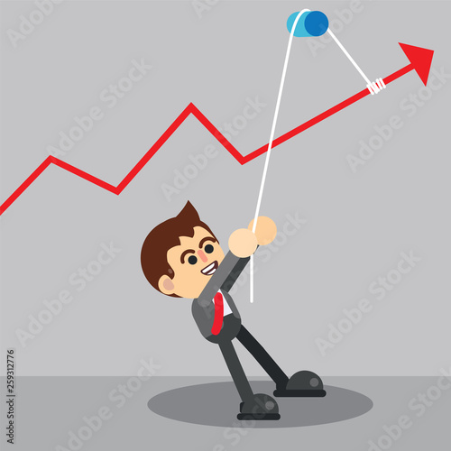 Businessman pulling the rope