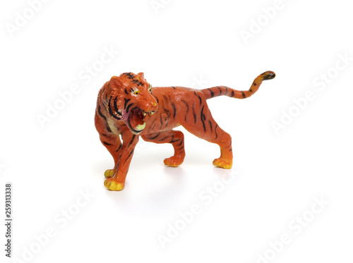 Tiger toy isolated on white