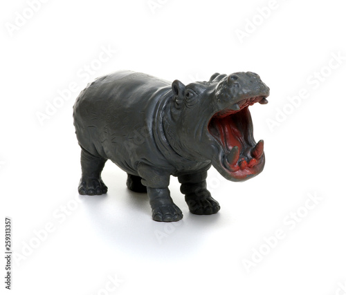 Toy hippopotamus  isolated on white