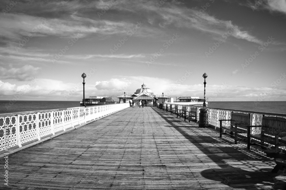 pier in black and white
