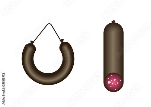 Tablou pe pânză Two big black sausages