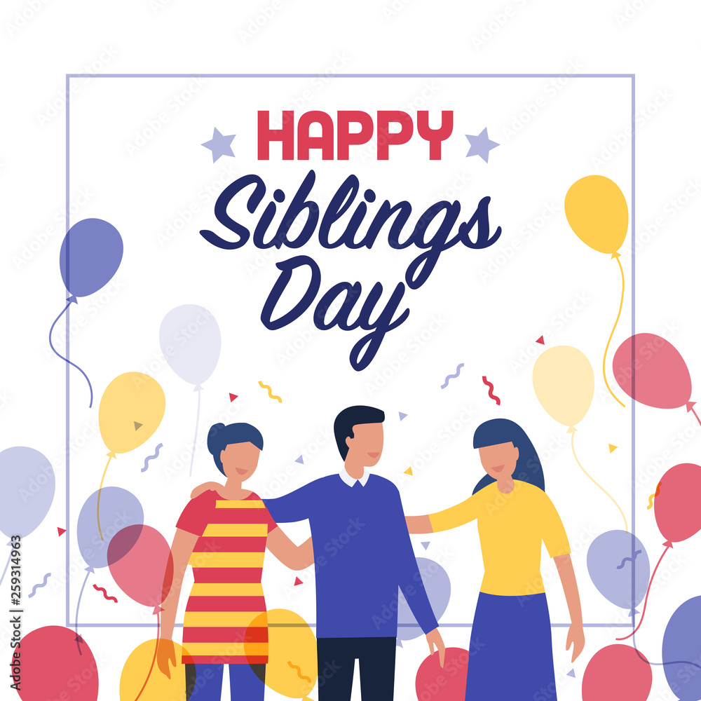 Obraz premium Happy siblings day design