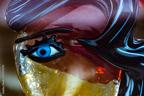 Italy, Venice, Murano, glass objects in shop windows.