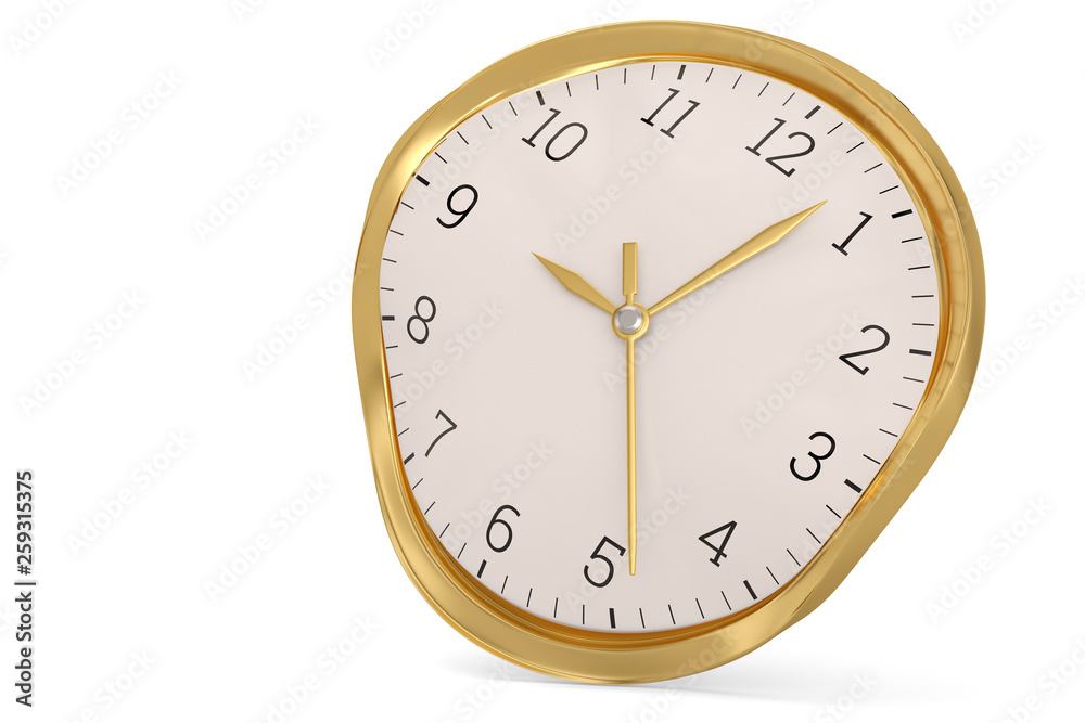 A soft clock isolated on white background. 3D illustration. A soft clock isolated on white background. 3D illustration.