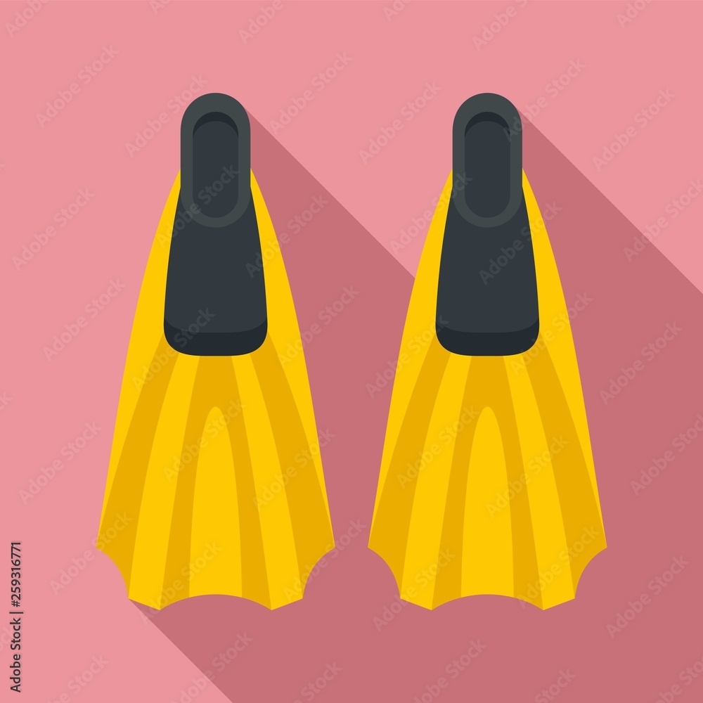 Scuba fins icon. Flat illustration of scuba fins vector icon for web design Scuba fins icon. Flat illustration of scuba fins vector icon for web design