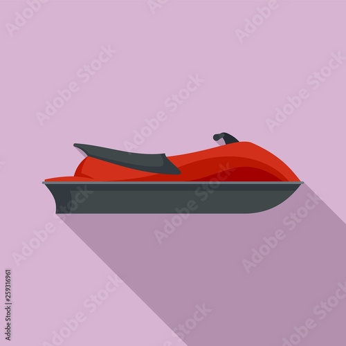 Sea race jet ski icon. Flat illustration of sea race jet ski vector icon for web design