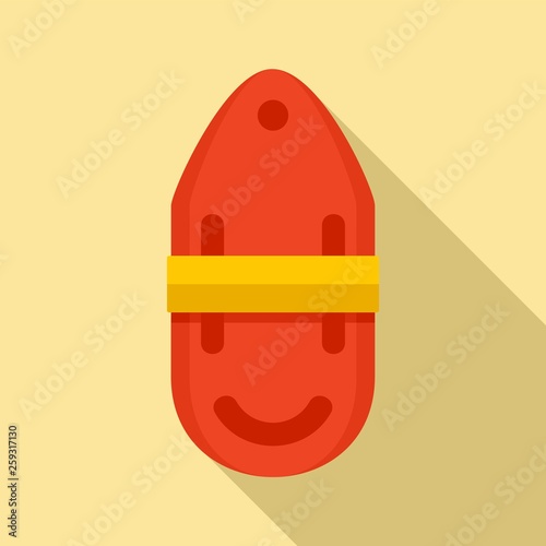 Jim buoy rescue can icon. Flat illustration of jim buoy rescue can vector icon for web design