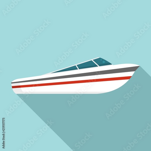 Speed boat icon. Flat illustration of speed boat vector icon for web design