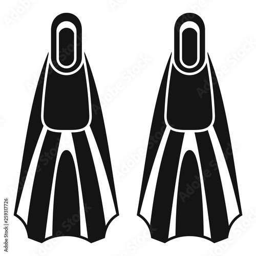 Scuba fins icon. Simple illustration of scuba fins vector icon for web design isolated on white background