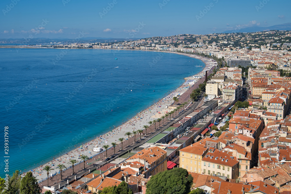 Promenade des anglais in Nice, cote d'azur, France