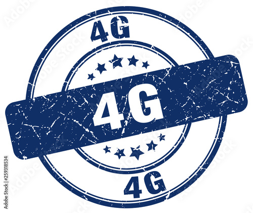 4g blue grunge stamp