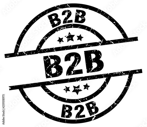 b2b round grunge black stamp