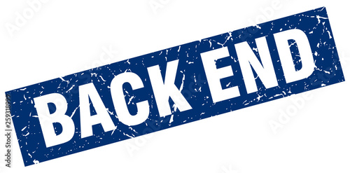 square grunge blue back end stamp