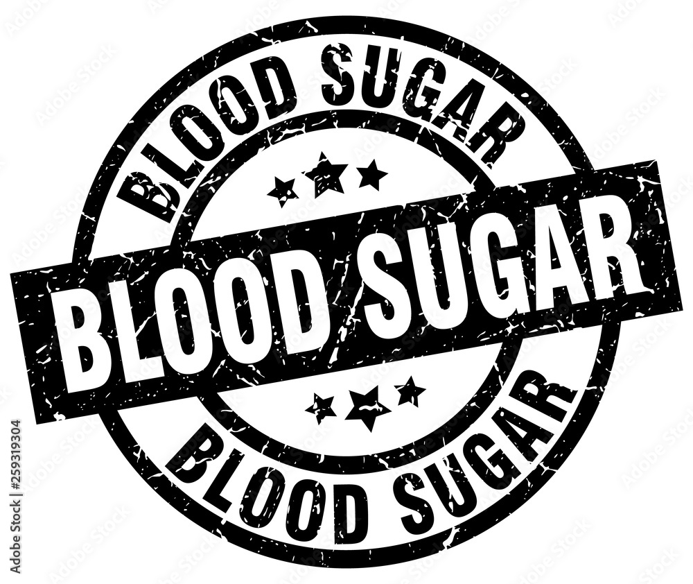 blood sugar round grunge black stamp